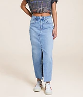 Claudia High Rise Midi Denim Skirt
