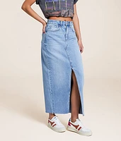 Claudia High Rise Midi Denim Skirt