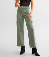 VERVET High Rise Cropped Wide Leg Cargo Pant