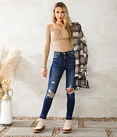 Mid-Rise Ankle Skinny Stretch Jean