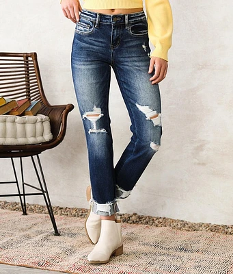 Mid-Rise Ankle Straight Stretch Jean