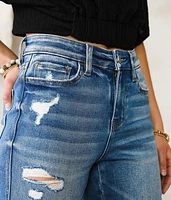 High Rise Slim Straight Stretch Jean