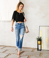 High Rise Slim Straight Stretch Jean
