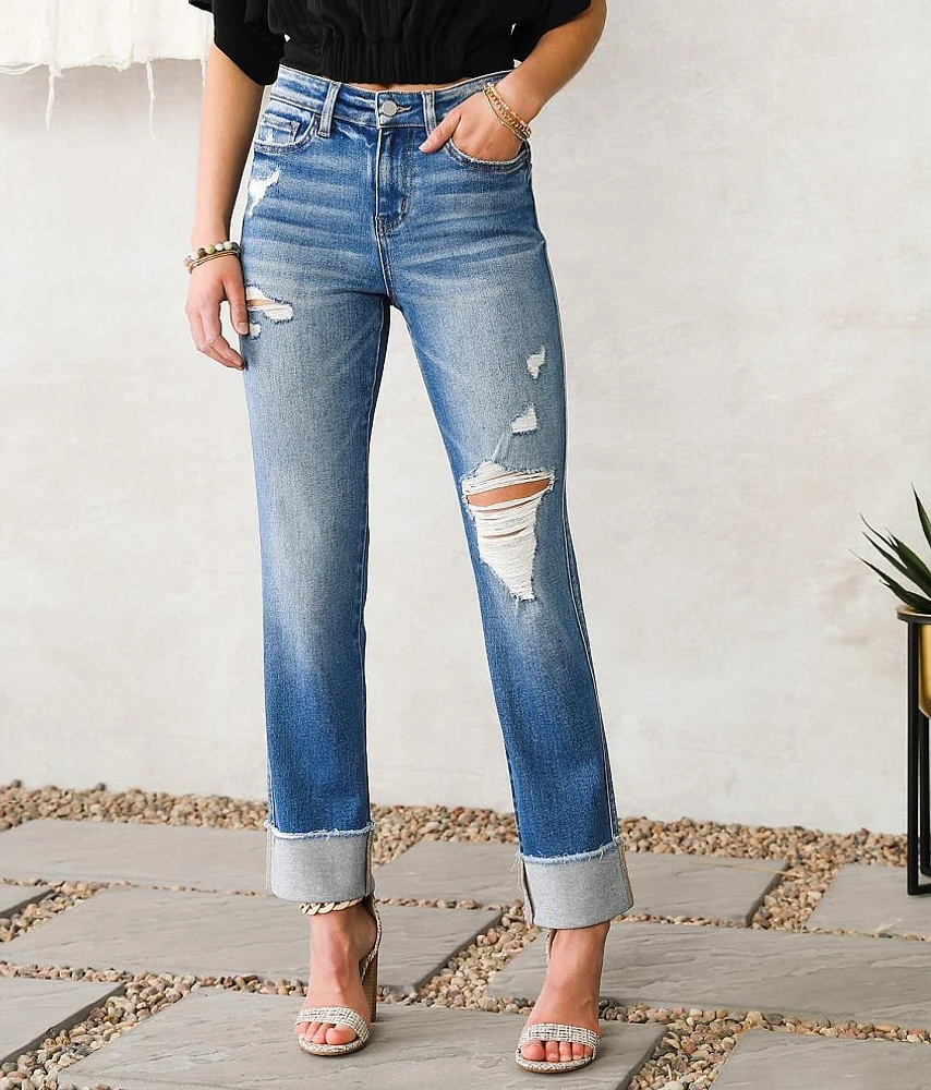 High Rise Slim Straight Stretch Jean