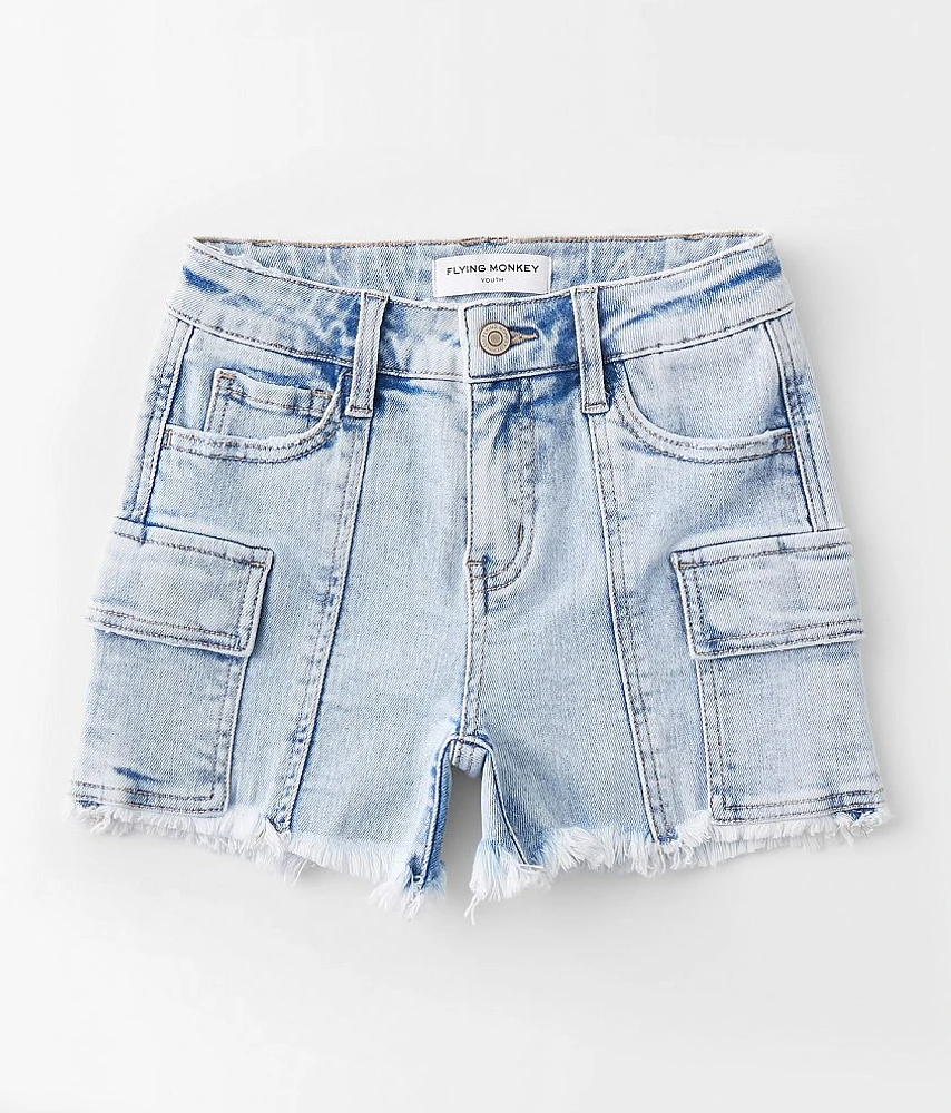Girls - High Rise Cargo Stretch Short