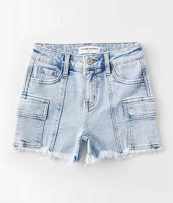 Girls - High Rise Cargo Stretch Short