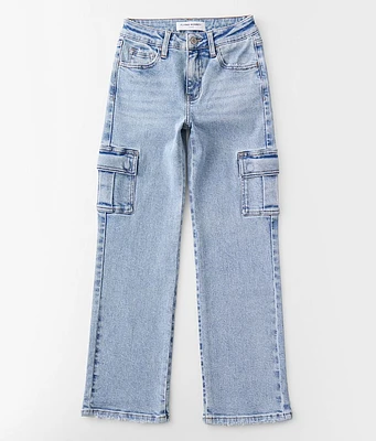 Girls - High Rise Wide Leg Cargo Stretch Jean