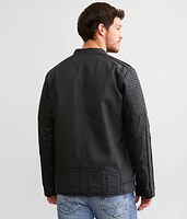 Perforated Faux Leather Jacket