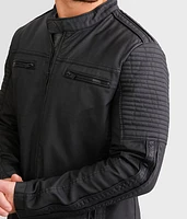 Perforated Faux Leather Jacket