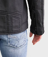 Perforated Faux Leather Jacket