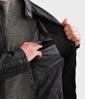 Perforated Faux Leather Jacket