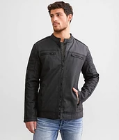 Perforated Faux Leather Jacket