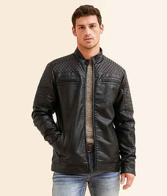 Buckle Black Faux Leather Jacket