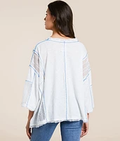 Contrast Stitch Boxy Top