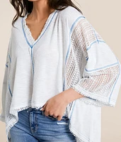 Contrast Stitch Boxy Top