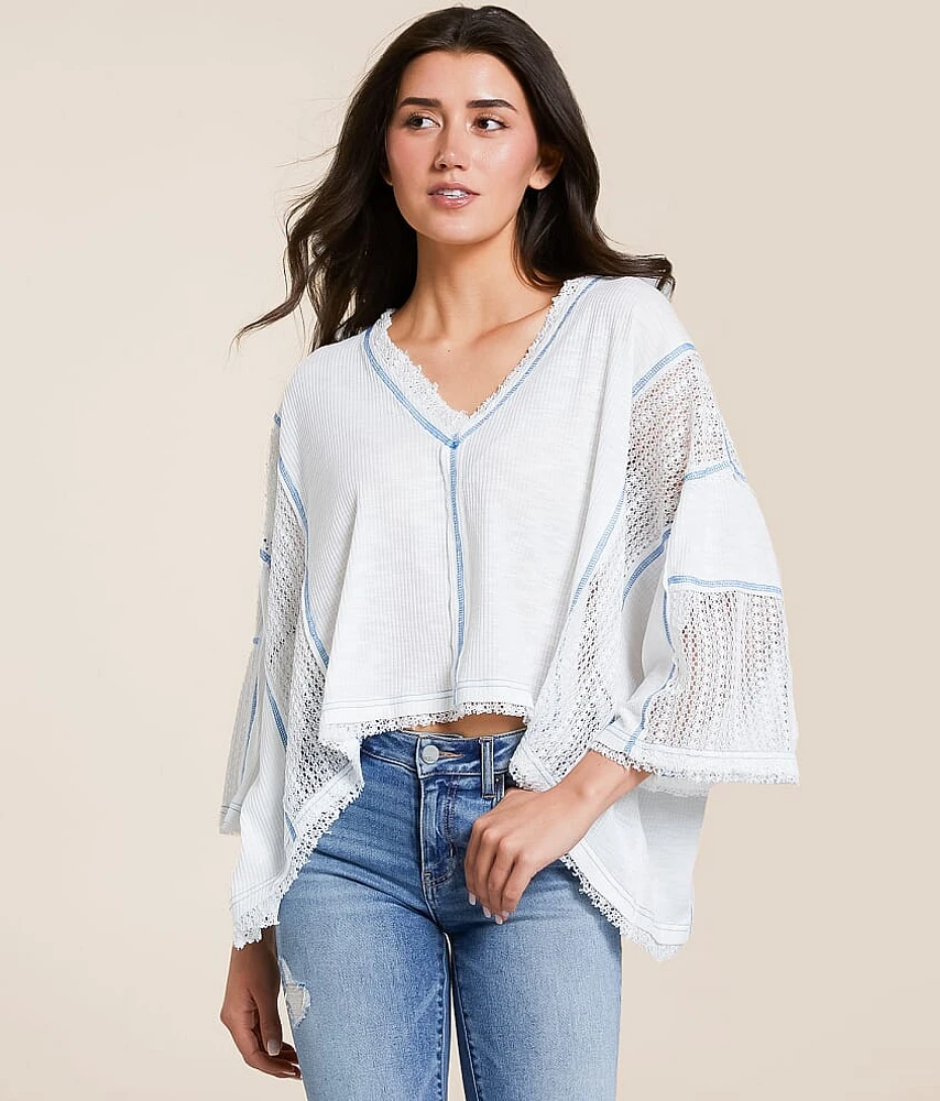 Contrast Stitch Boxy Top