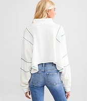 Contrast Stitch Quarter Zip Pullover