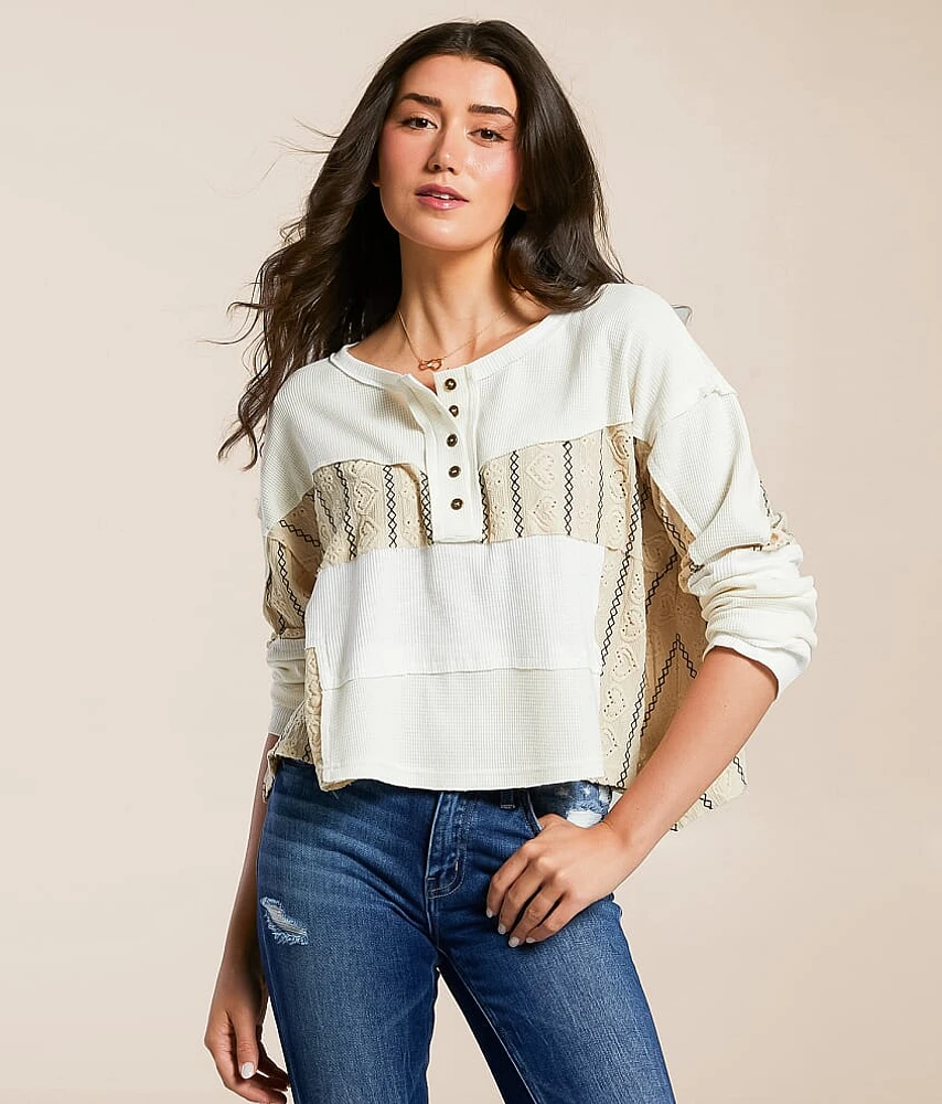 Pieced Crochet Henley