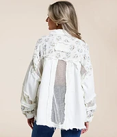 Pieced Floral Mesh Jacket