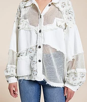 Pieced Floral Mesh Jacket