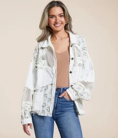 Pieced Floral Mesh Jacket