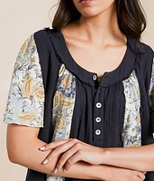 Paisley Floral Henley