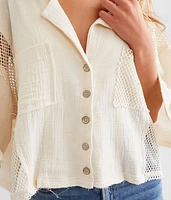 Netted Mesh Boxy Shirt