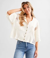 Netted Mesh Boxy Shirt