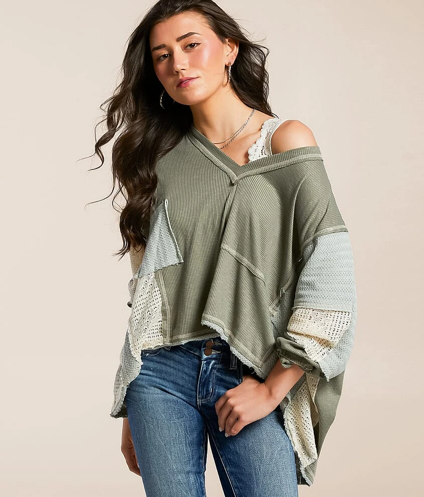 POL Pieced Crochet Dolman Top