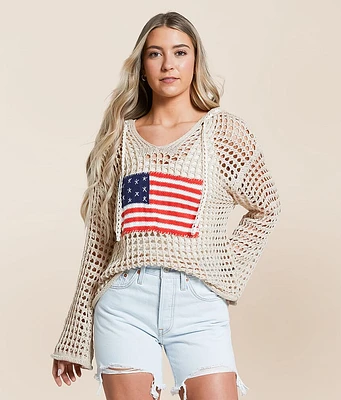 American Flag Hooded Sweater