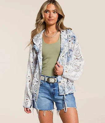 Crochet Hooded Shacket