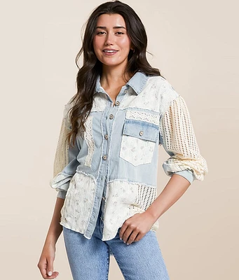 Floral Lace Western Oversized Shacket