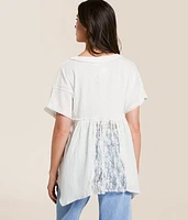 Pieced Lace Babydoll Henley