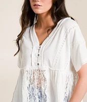 Pieced Lace Babydoll Henley