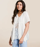 Pieced Lace Babydoll Henley