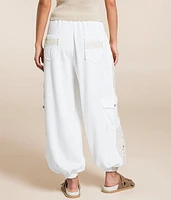 Pieced Crochet Cargo Jogger