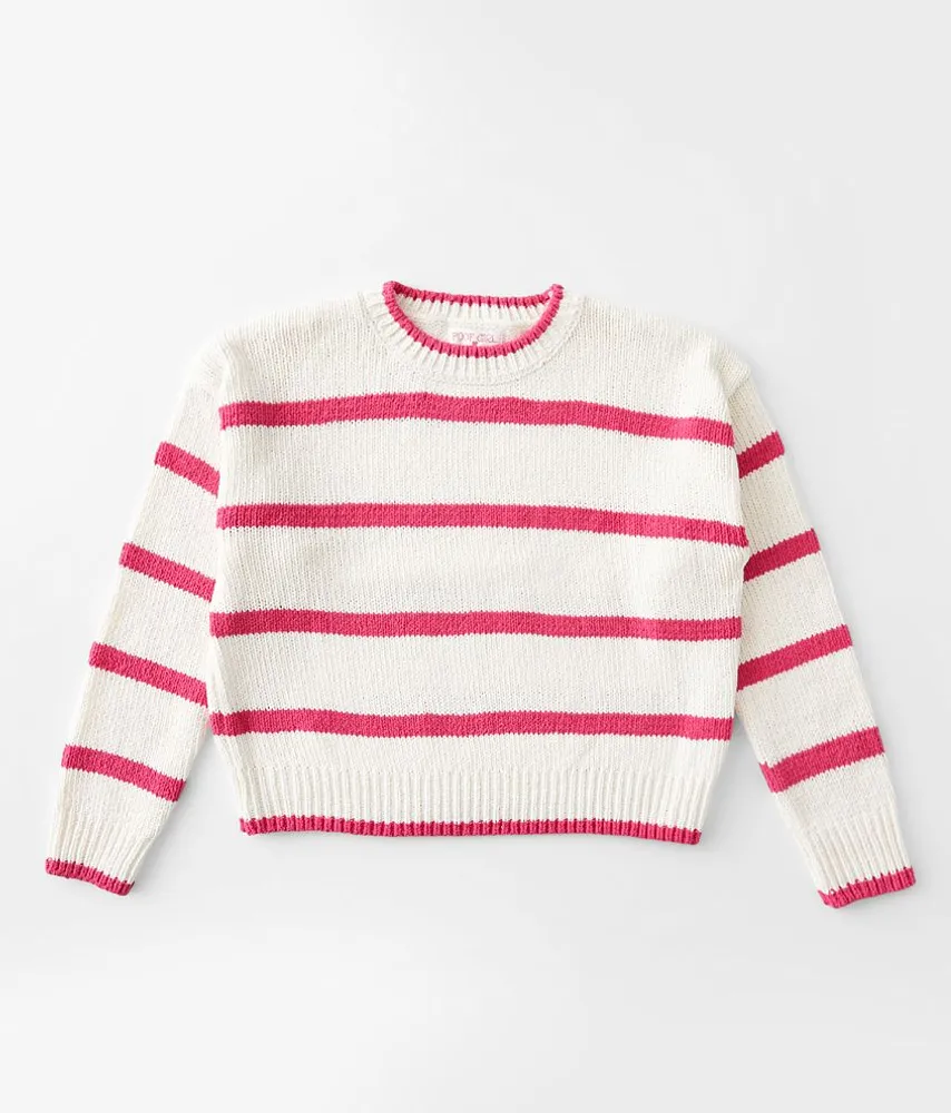 Girls - Poof Chenille Striped Sweater