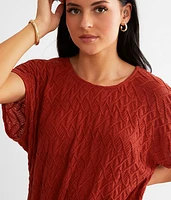 Textured Dolman Top