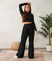 Ribbed Wide Leg Pant