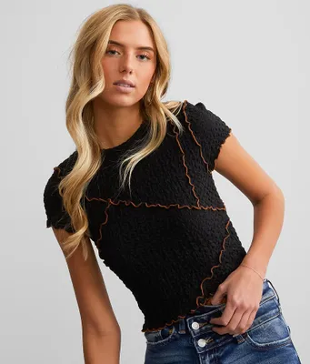 Gilded Intent Fitted Crinkle Top