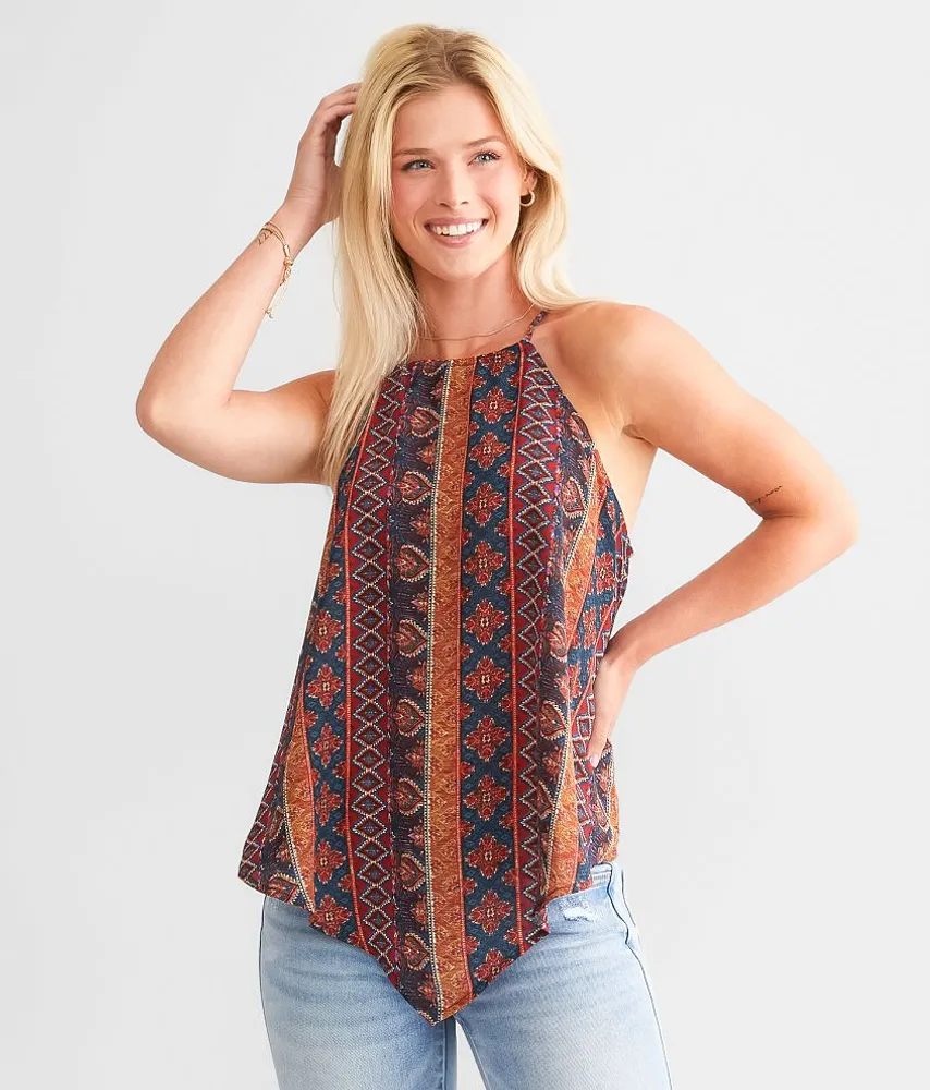 Daytrip Chiffon Hanky Hem Tank Top