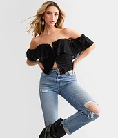 Willow & Root Off The Shoulder Corset Cropped Top