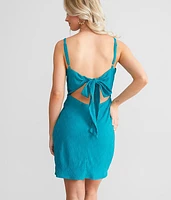 Textured Back Tie Mini Dress