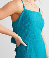 Textured Back Tie Mini Dress