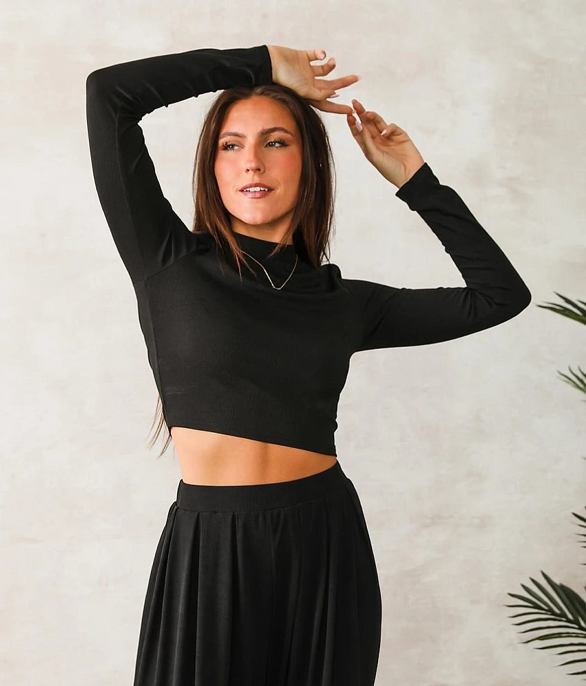 Ribbed Knit Cropped Top