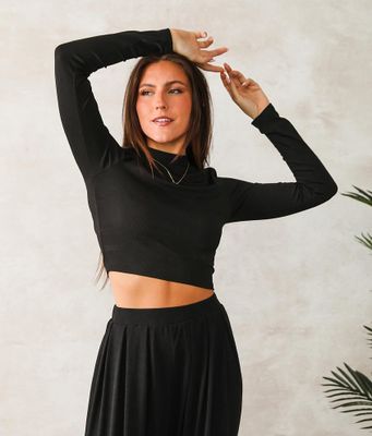 Privy Ribbed Knit Cropped Top