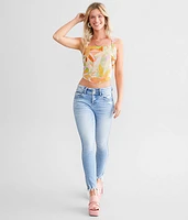 Tropical Hanky Hem Cropped Tank Top