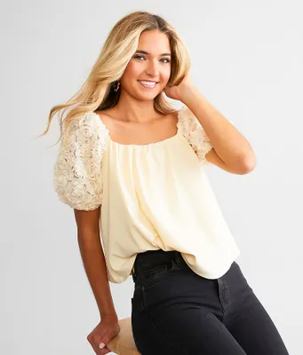Willow & Root Rosette Puff Sleeve Top