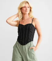 Privy Rhinestone Fringe Tube Top