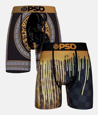 PSD Black & Gold 2 Pack Stretch Boxer Briefs